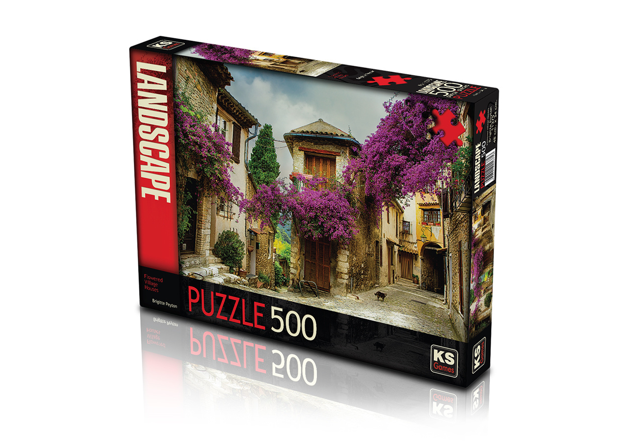 Flowered Village House Puzzel 500 Stukjes Top Merken Winkel